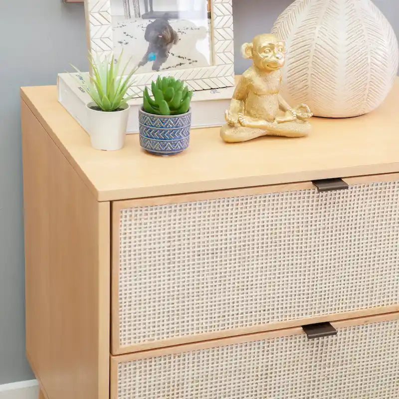 Adelphi Wooden/Cane Mid-Century Nightstand