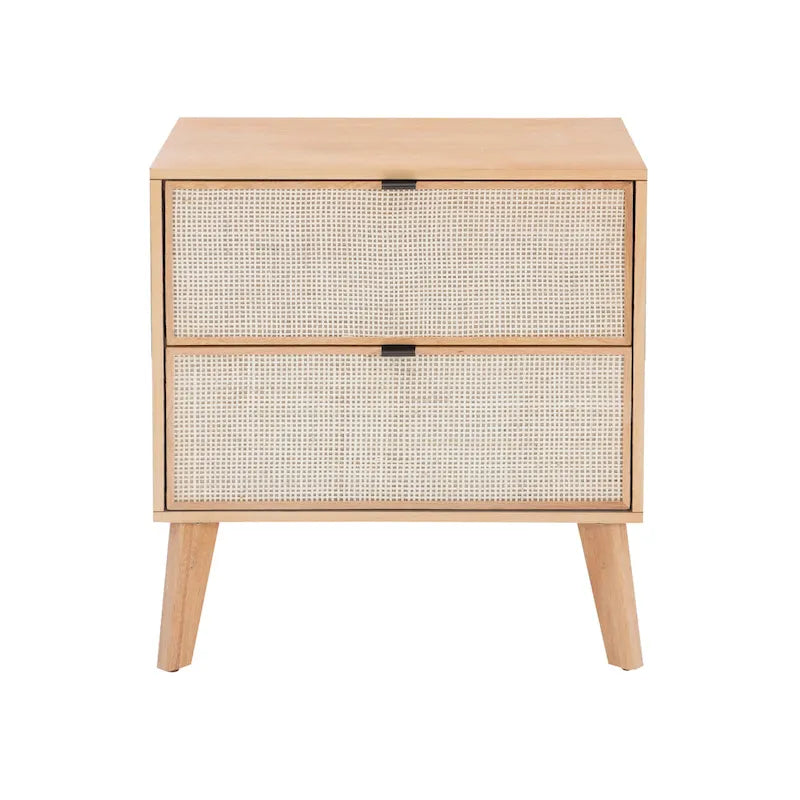 Adelphi Wooden/Cane Mid-Century Nightstand