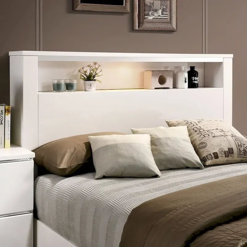 Champs Contemporary Queen Solid Wood Storage 3-Piece Panel Bed with USB Port Set by Furniture of America