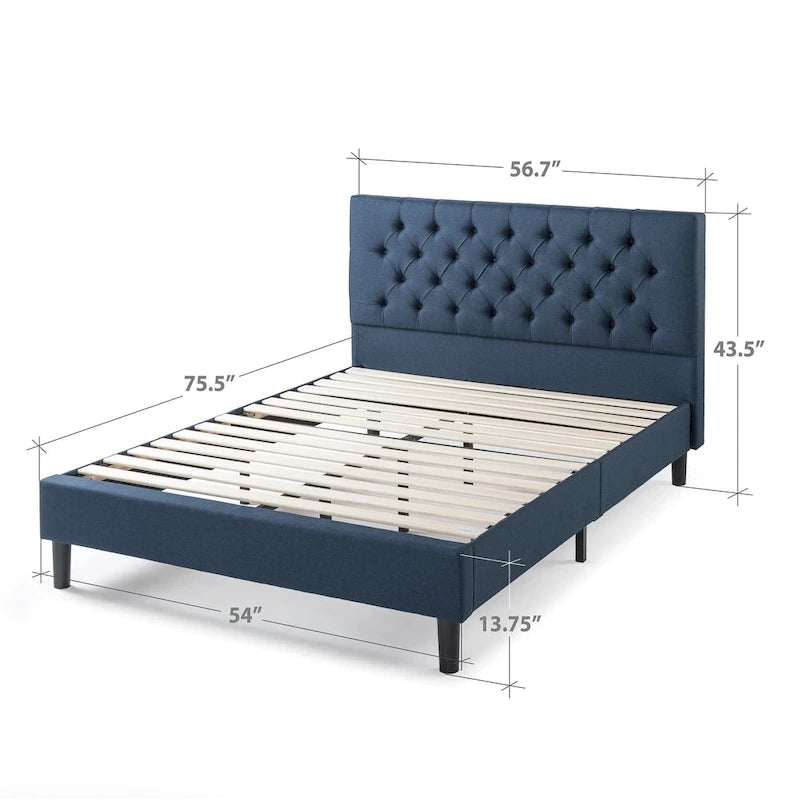 Priage by ZINUS Upholstered Button-tufted Platform Bed Frame
