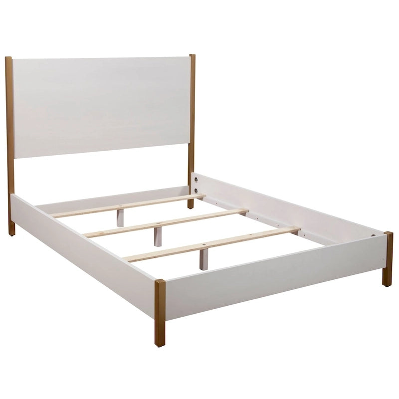 Alpine Furniture Madelyn Wood Panel Bed in White
