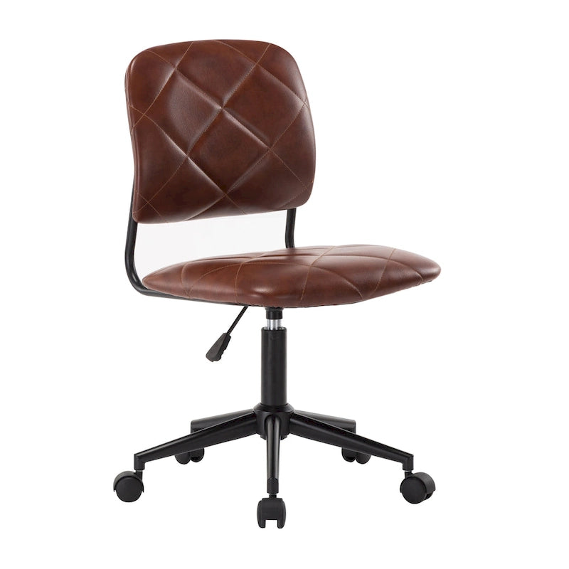Porthos Home Kibe Swivel Office Chair, Tufted PU Leather Upholstery