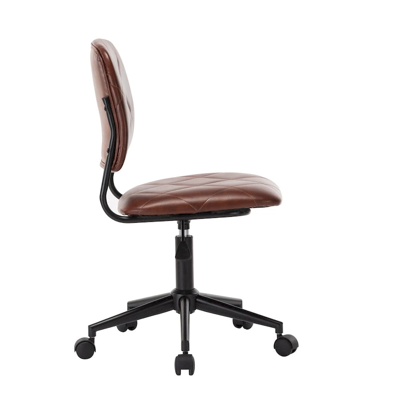 Porthos Home Kibe Swivel Office Chair, Tufted PU Leather Upholstery