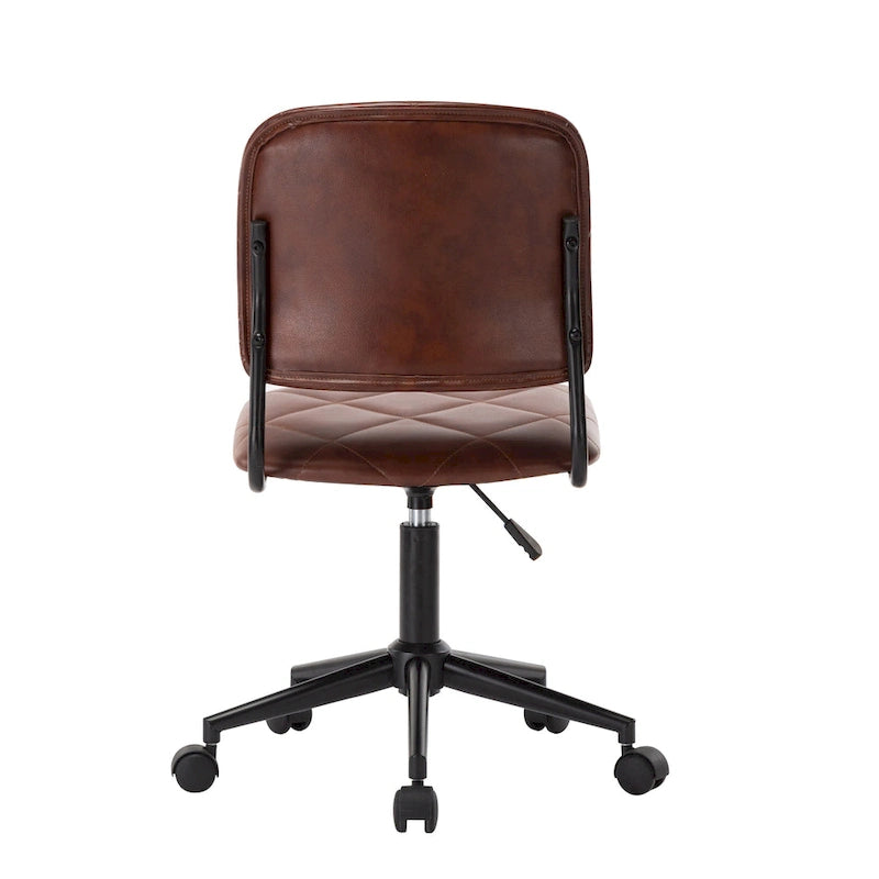 Porthos Home Kibe Swivel Office Chair, Tufted PU Leather Upholstery