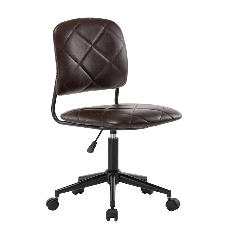 Porthos Home Kibe Swivel Office Chair, Tufted PU Leather Upholstery
