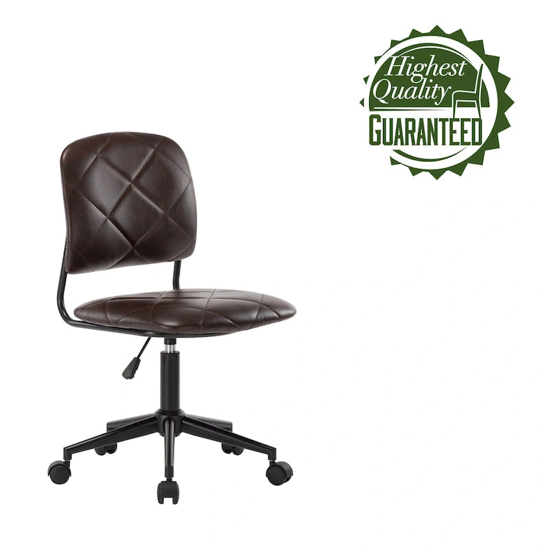 Porthos Home Kibe Swivel Office Chair, Tufted PU Leather Upholstery