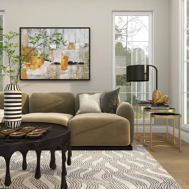 Black/Gold Metal Accent Tables (Pack of 3)