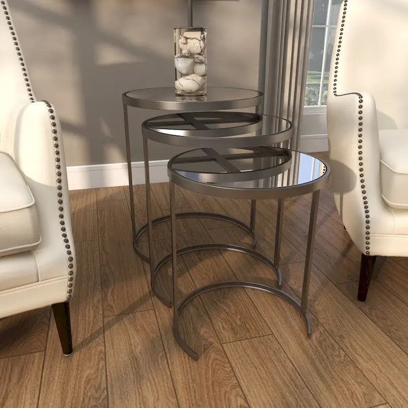 Black/Gold Metal Accent Tables (Pack of 3)