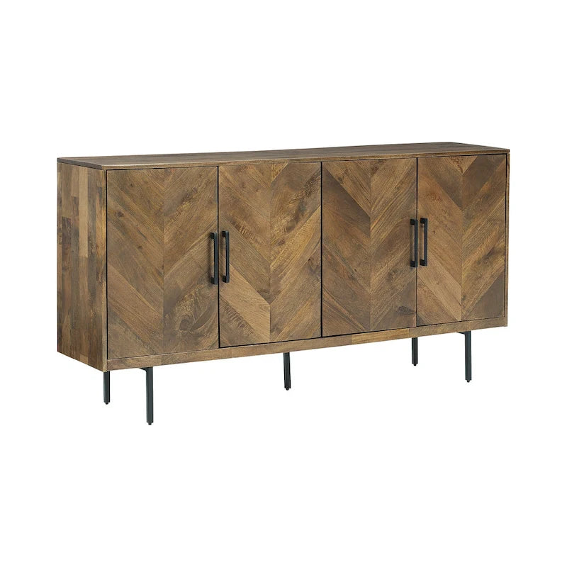 Signature Design by Ashley Prattville Brown Accent Cabinet - 68W x 16D x 36H