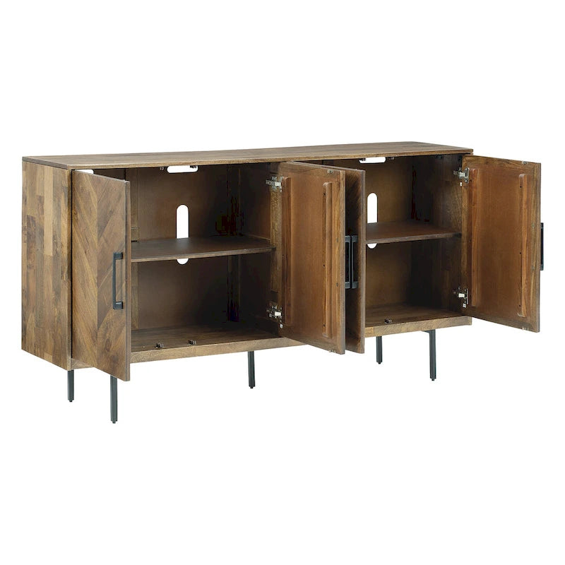 Signature Design by Ashley Prattville Brown Accent Cabinet - 68W x 16D x 36H