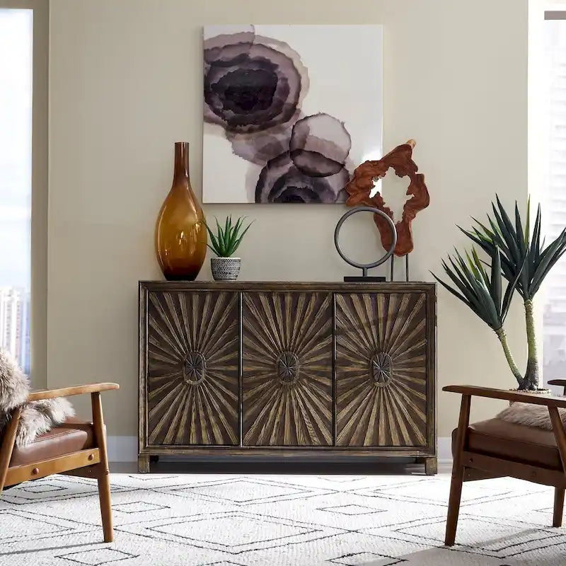 Chaucer Aged Whiskey 3 Door Accent Cabinet