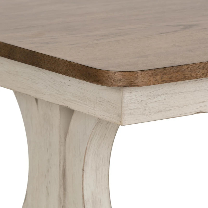 Farmhouse Reimagined Antique White with Chestnut Rectangular Cocktail Table