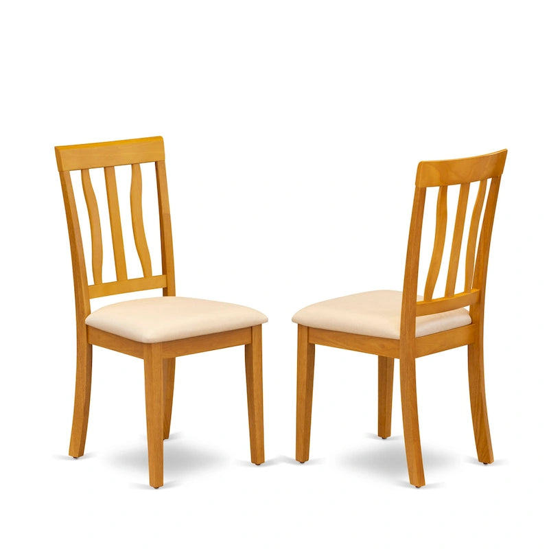 East West Furniture 5 Piece Dining Room Table Set Includes a Round Wooden Table and 4 Kitchen Dining Chairs, Oak(Seat Options)