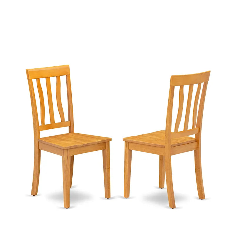 East West Furniture 5 Piece Dining Room Table Set Includes a Round Wooden Table and 4 Kitchen Dining Chairs, Oak(Seat Options)