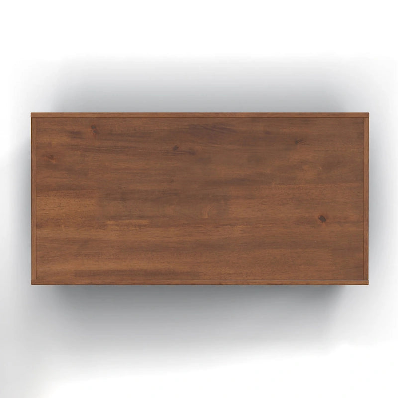 Bridgevine Home Nantucket 48 inch Coffee Table, No Assembly Required, Blue Denim and Whiskey