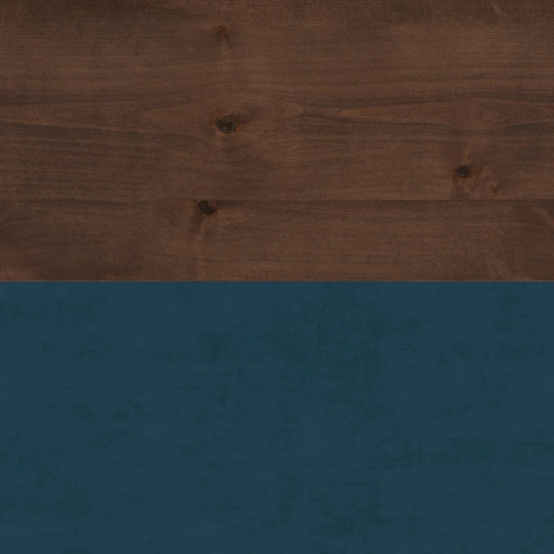 Bridgevine Home Nantucket 48 inch Coffee Table, No Assembly Required, Blue Denim and Whiskey