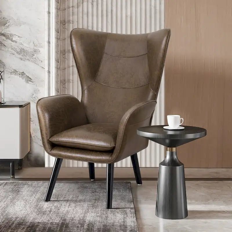 Upholstered Wingback Armchair Leisure Accent Chair, Single - 40.55 H x 28.34 W x 33.1 D