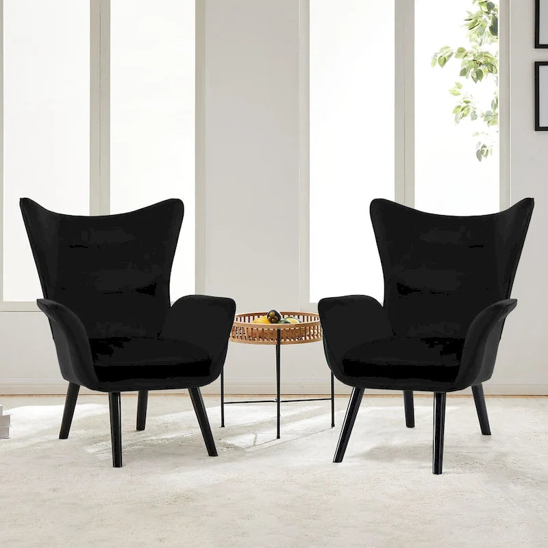 Upholstered Wingback Armchair Leisure Accent Chair, Single - 40.55 H x 28.34 W x 33.1 D