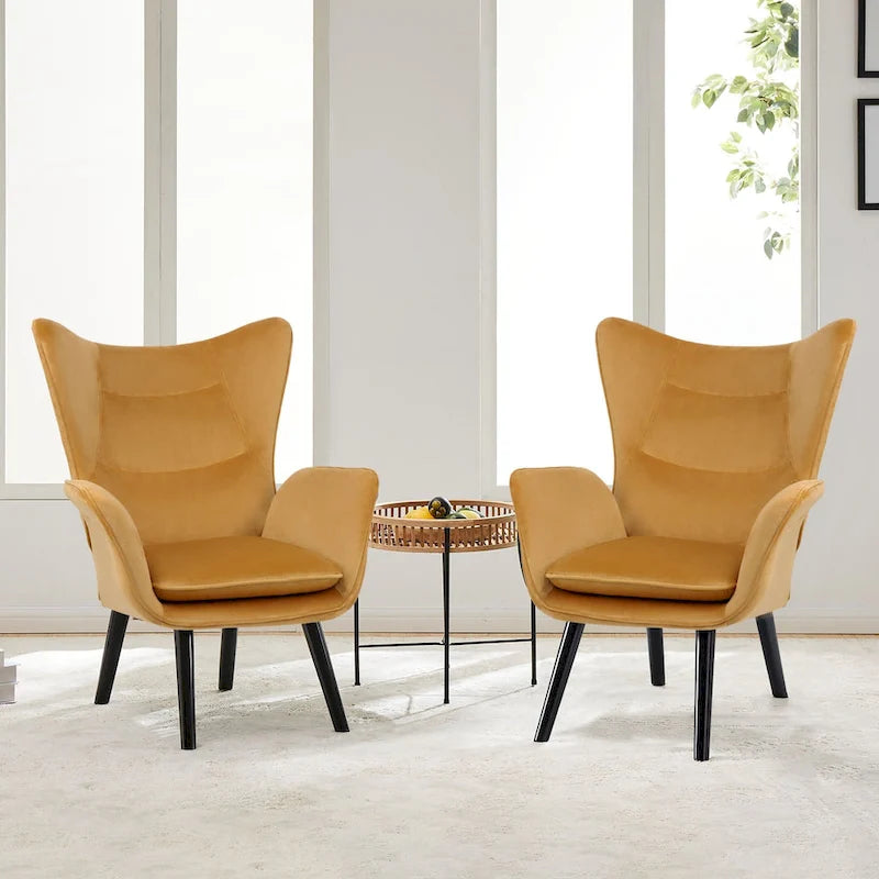 Upholstered Wingback Armchair Leisure Accent Chair, Single - 40.55 H x 28.34 W x 33.1 D