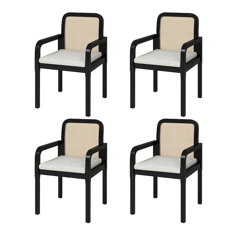 Antoine Modern Ratten Back Dining Chair with Removable Cushion by HULALA HOME