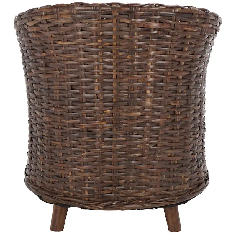 SAFAVIEH Charla Rattan Barrel Chair with Cushion - 29.1 x 27.2 x 32.7 - 29Wx27Dx33H