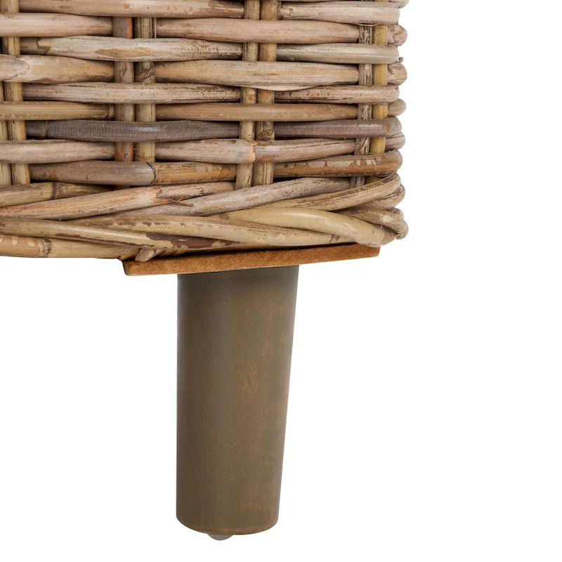 SAFAVIEH Charla Rattan Barrel Chair with Cushion - 29.1 x 27.2 x 32.7 - 29Wx27Dx33H