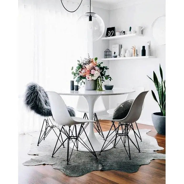 Modern Plastic Accent Designer Side Dining Matte Chair With Dark Black Wire Chrome Legs Base