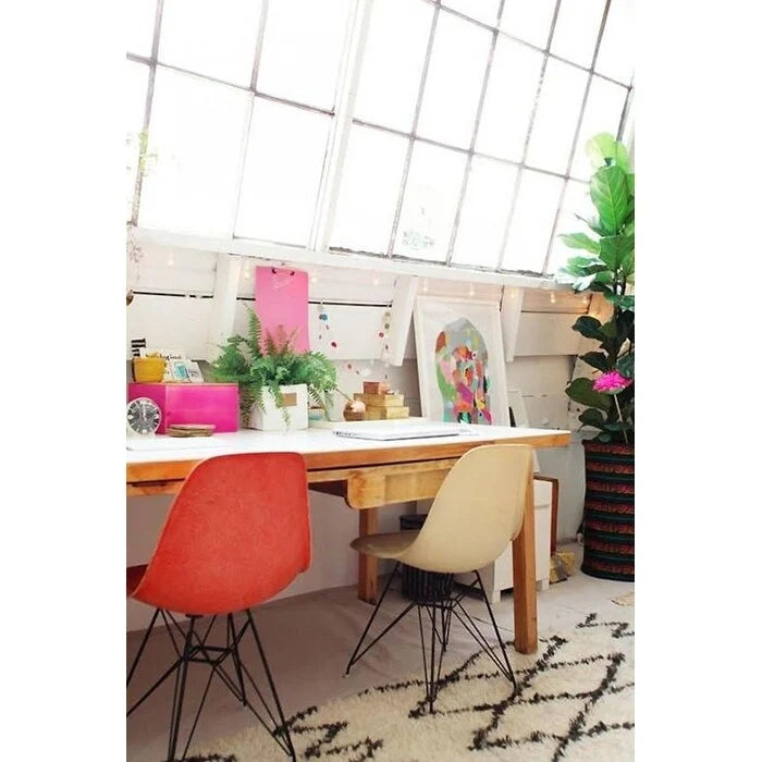 Modern Plastic Accent Designer Side Dining Matte Chair With Dark Black Wire Chrome Legs Base