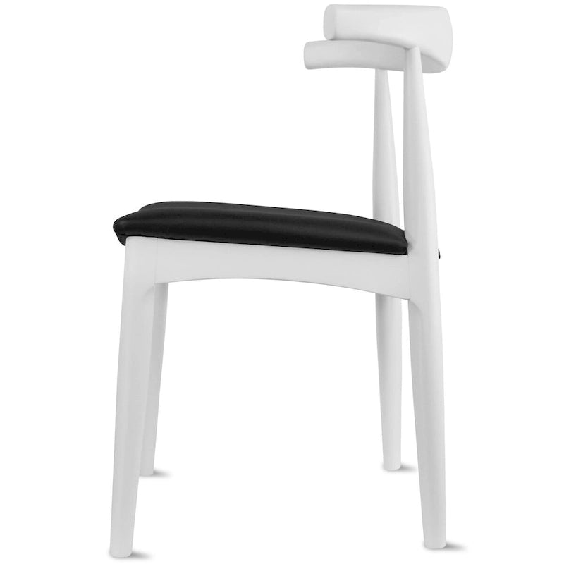 Solid Real Wood PU Leather Cushion Elbow Dining Chair Kitchen Padded Seat Bedroom Hotel Restaurant Work