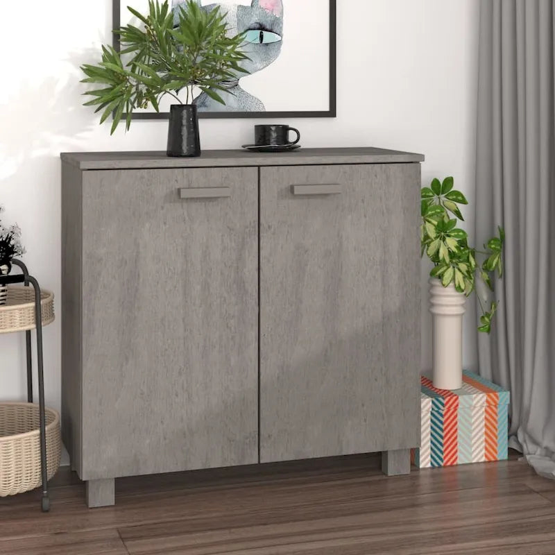 vidaXL Sideboard Buffet Cabinet for Living Room Kitchen HAMAR Solid Wood Pine - 33.5x13.8x31.5