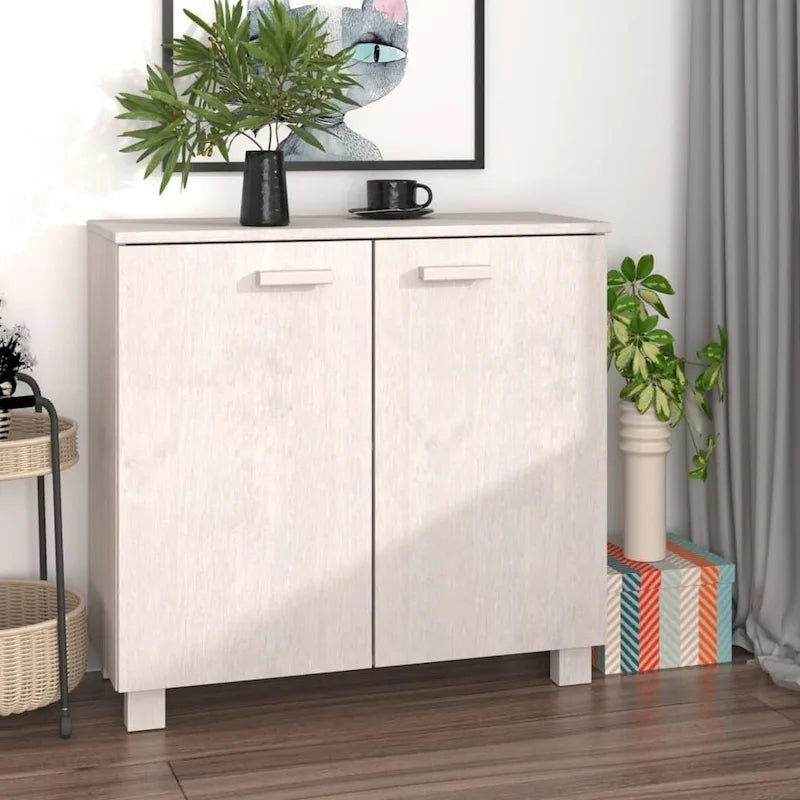 vidaXL Sideboard Buffet Cabinet for Living Room Kitchen HAMAR Solid Wood Pine - 33.5x13.8x31.5