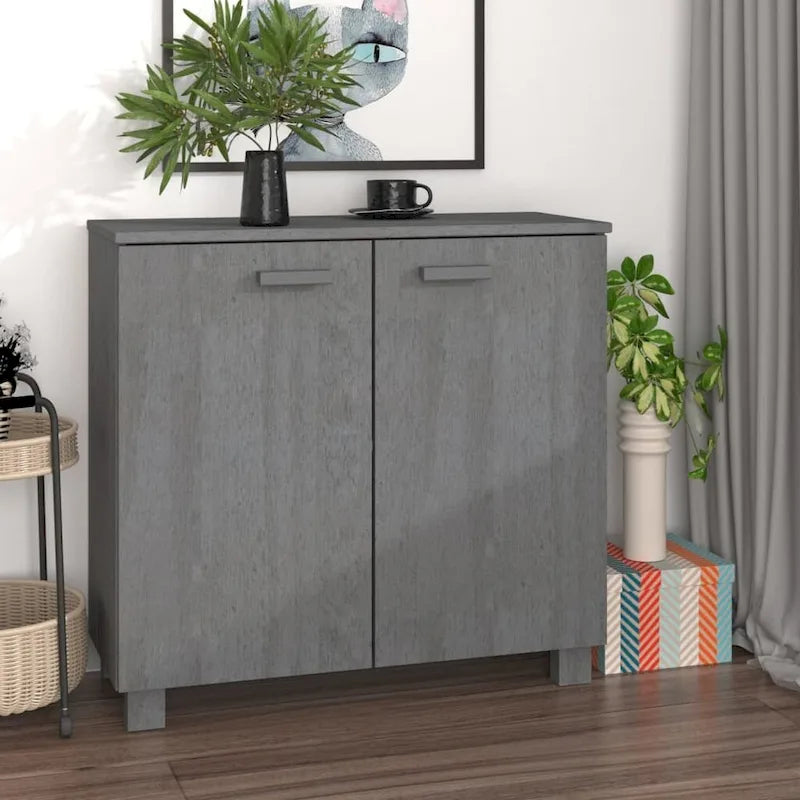 vidaXL Sideboard Buffet Cabinet for Living Room Kitchen HAMAR Solid Wood Pine - 33.5x13.8x31.5