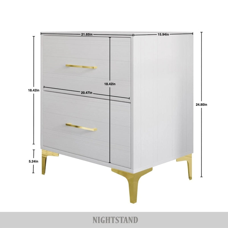 CraftPorch Simple and Stylish 2-Drawers Nightstand