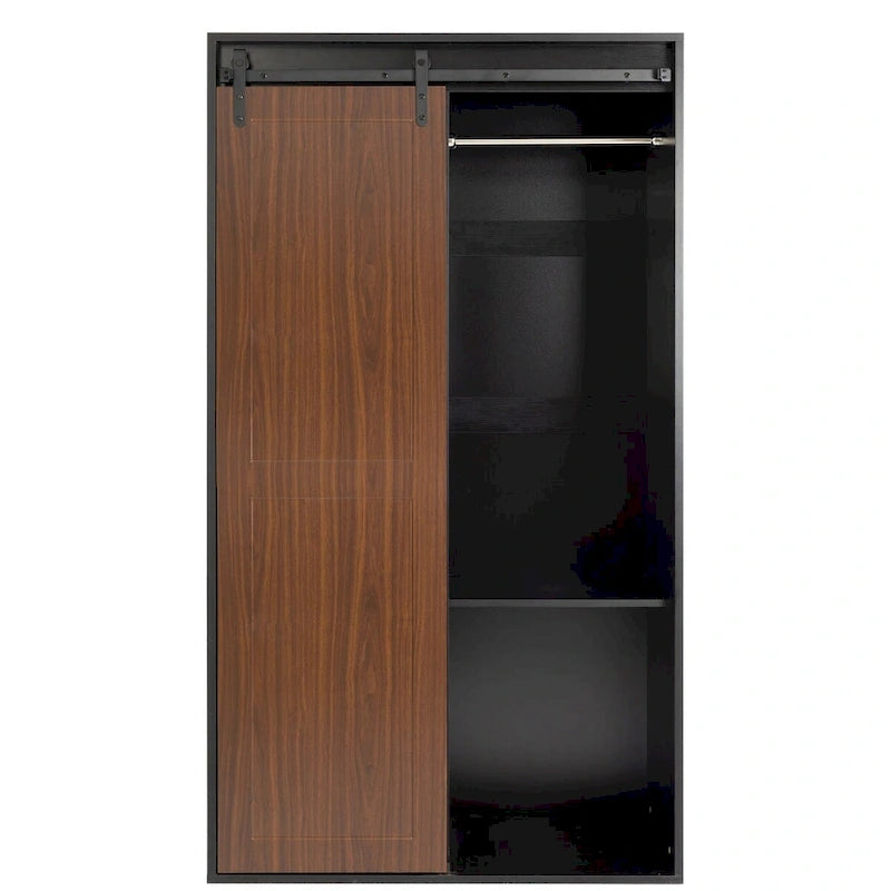 71-inch High wardrobe and cabinet, classic sliding barn door armoire