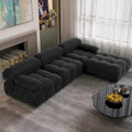 104 L-Shaped Sectional Sofa,Minimalist Velvet Sofas Couches with Reversible Chaise Ottoman