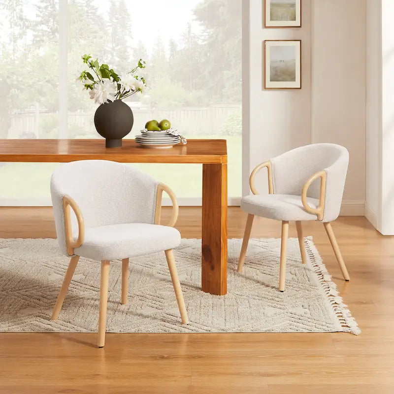 Art Leon Modern Fabric Accent Dining Wood Chair (Set of 2)