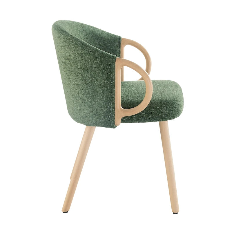 Art Leon Modern Fabric Accent Dining Wood Chair (Set of 2)