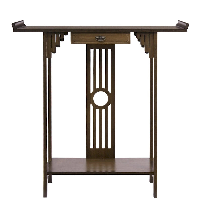 Classic Console Table with Drawer Bottom Shelf for Entryway Foyer