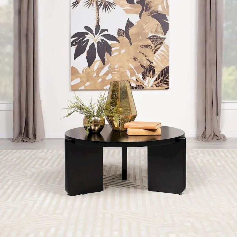 Harrison Black Round Coffee Table
