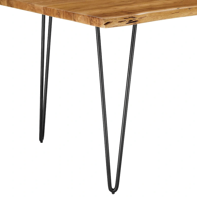 Ardor 60 Live Edge Acacia Wood Dining Table - Black Natural