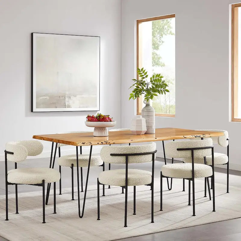 Ardor 60 Live Edge Acacia Wood Dining Table - Black Natural