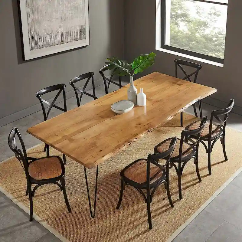 Ardor 60 Live Edge Acacia Wood Dining Table - Black Natural