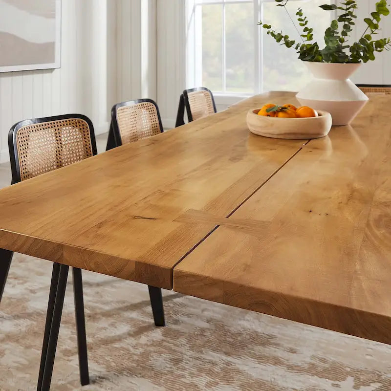 Ardor 60 Live Edge Acacia Wood Dining Table - Black Natural