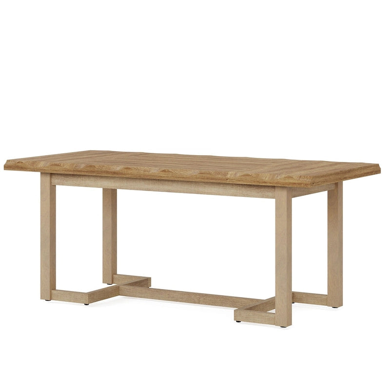 62.2-inch Rectangular Dining Table with Solid Wood Legs for Kitchen