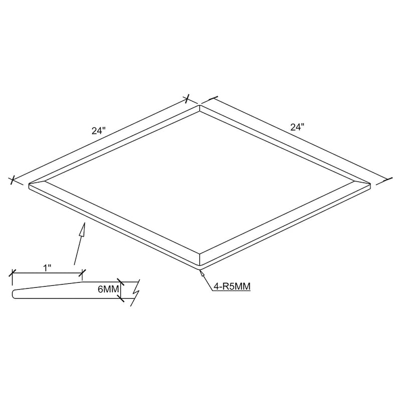 Rectangular Casual Clear Tempered Glass Top