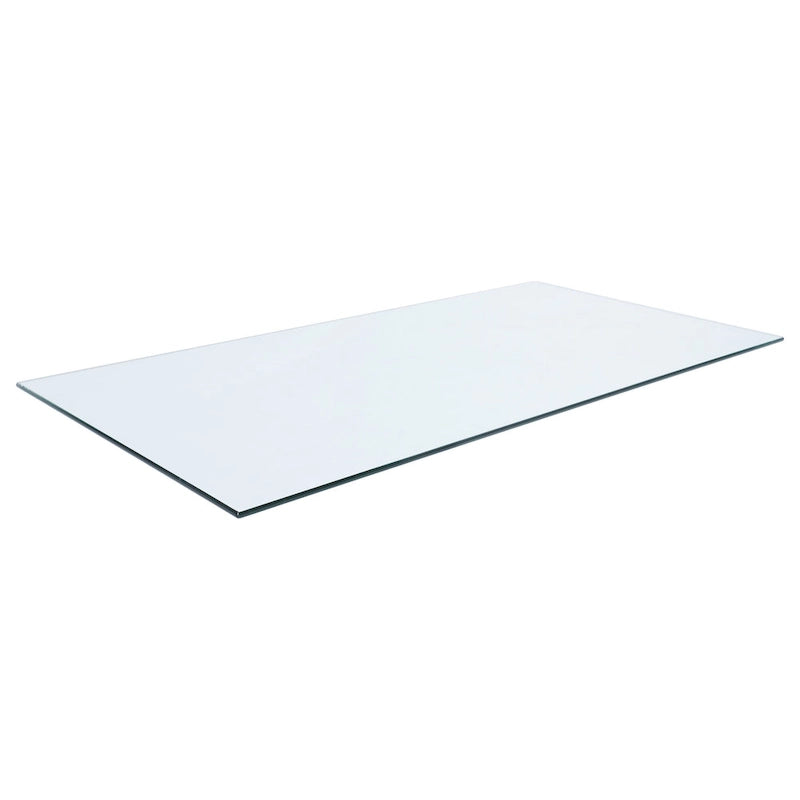 Rectangular Casual Clear Tempered Glass Top