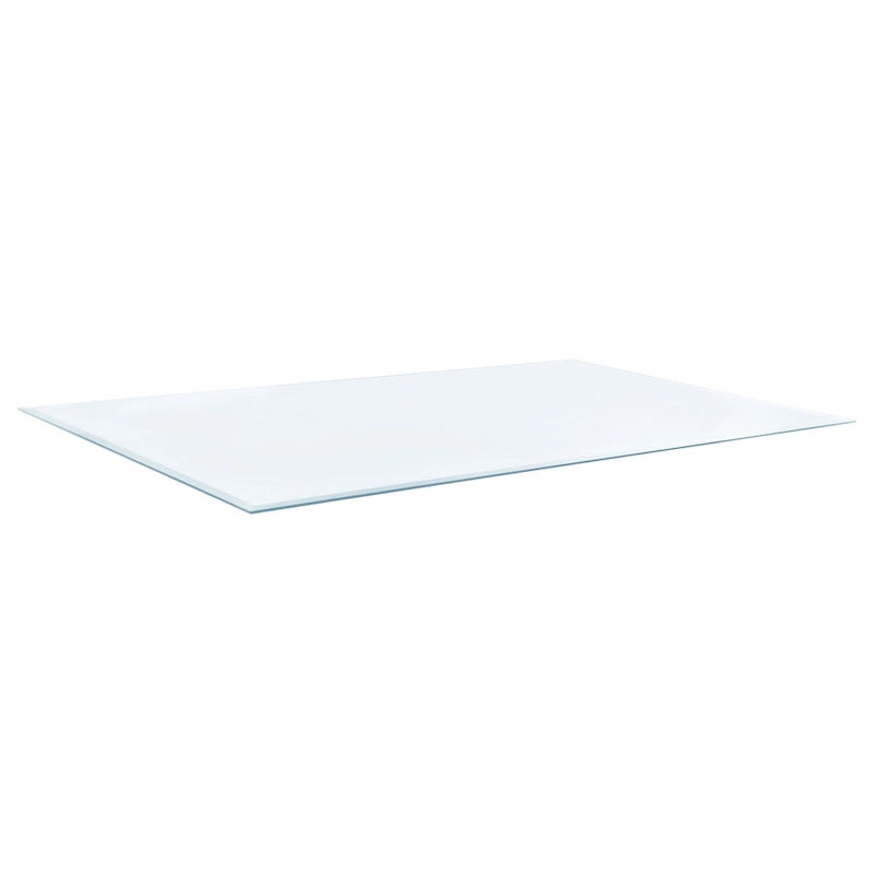 Rectangular Casual Clear Tempered Glass Top