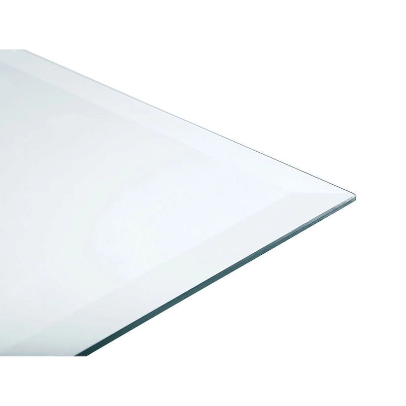 Rectangular Casual Clear Tempered Glass Top