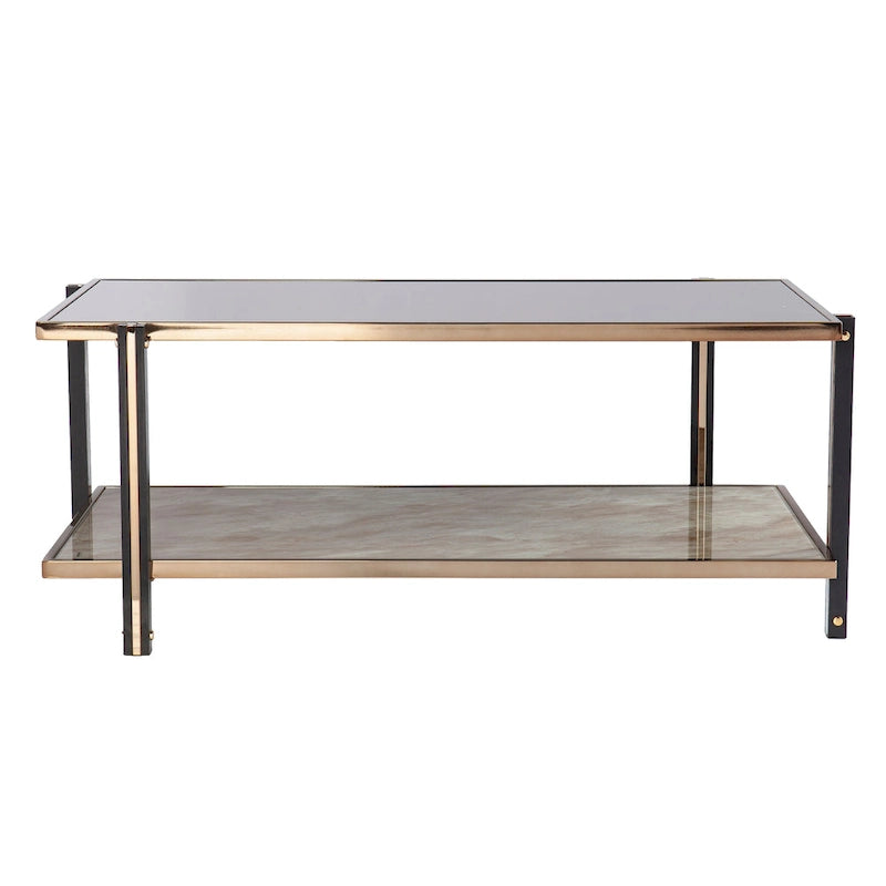 Rectangular Coffee Table,Cocktail Table w/ Mirrored TopModern Coffee Tables Accent Table for Living Room