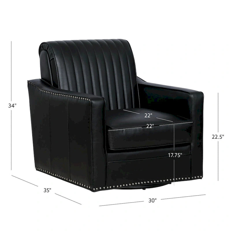 Carlota Faux Leather 360 Swivel Accent Chair